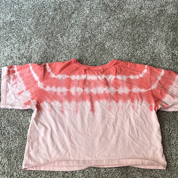 EUC CHAMPION CROPPED TIE DYE T- SHIRT IN CORAL, size medium - Picture 4 of 4